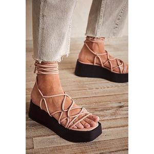 Free people Womens Georgie Wrap Wedge Sandals Size US 37. SH3